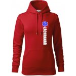 Záchranář hvězda mikina dámská Cape s kapucí Červená – Zboží Dáma