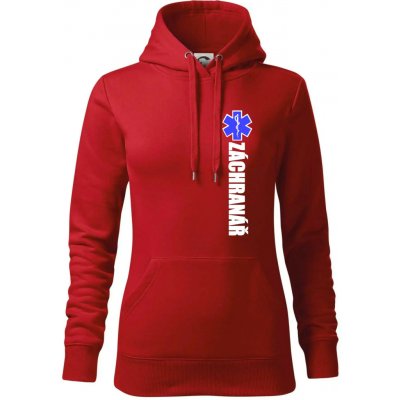 Záchranář hvězda mikina dámská Cape s kapucí Červená – Zboží Dáma