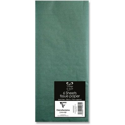 CLAIREFONTAINE hedvábný papír - tm. zelený, 6 ks, 50x70 cm – Zboží Dáma