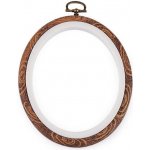 Vyšívací ovál rámeček k zavěšení 11x13,5 cm hnědá – Hledejceny.cz