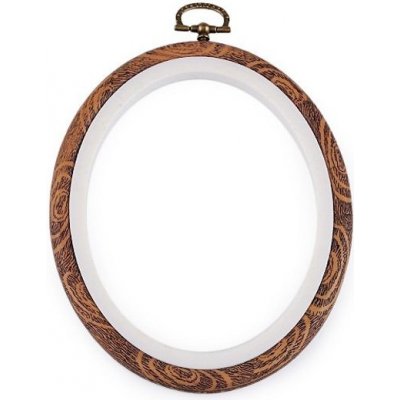 Vyšívací ovál rámeček k zavěšení 11x13,5 cm hnědá – Hledejceny.cz