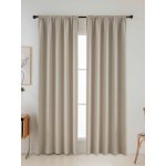 MKLuzkoviny.cz Blackout závěsy Elias přírodní – 140 × 160 cm (2 ks) - řasící stuha – Zboží Dáma