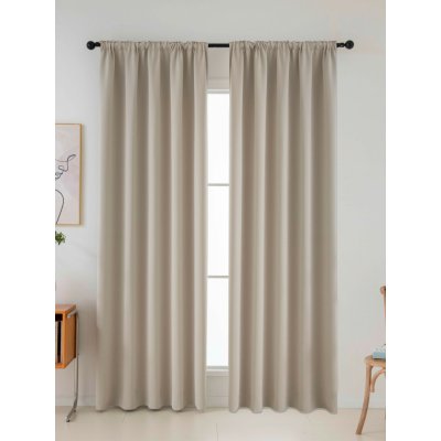 MKLuzkoviny.cz Blackout závěsy Elias přírodní – 140 × 160 cm (2 ks) - řasící stuha – Zboží Dáma