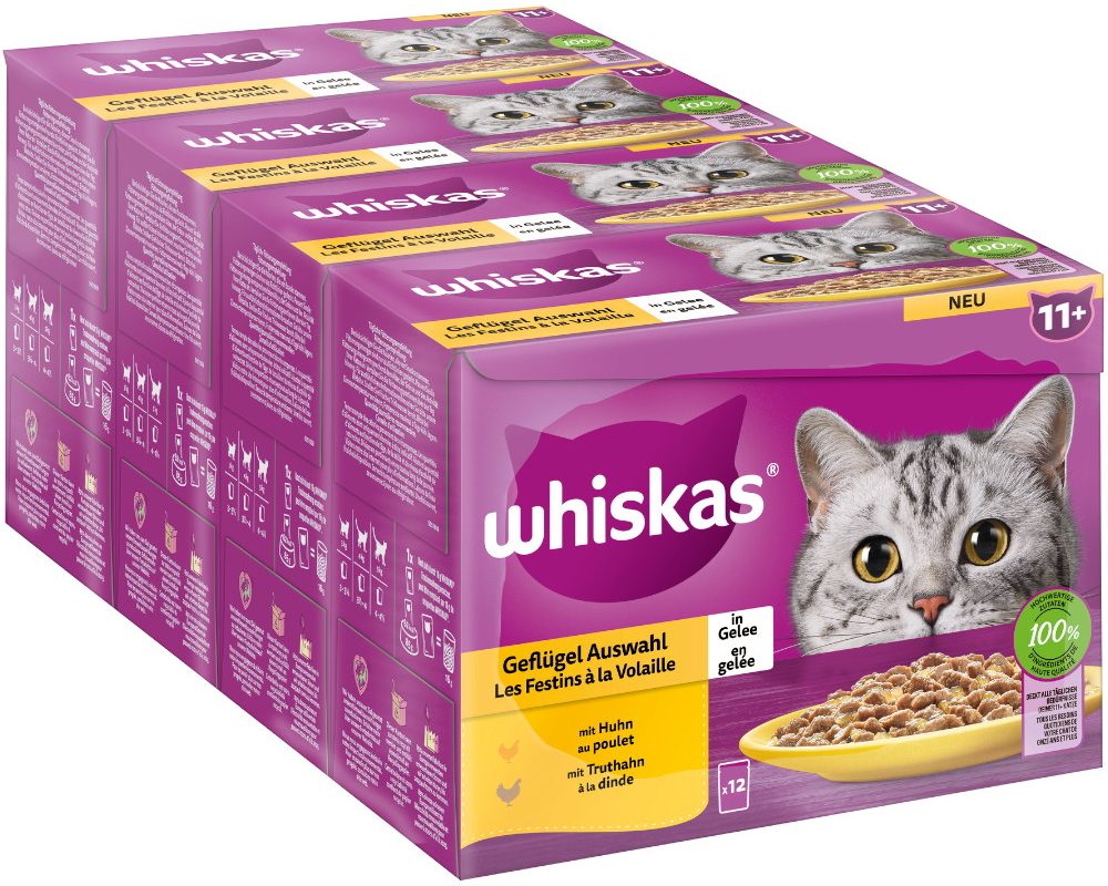 Whiskas Senior 11+ drůbeží výběr v želé 144 x 85 g