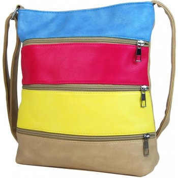 Sun-bags crossbody s pruhy H0438 hnědá béžová