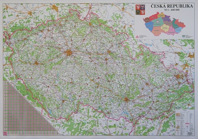 Nástěnné mapy ČR - nástěnná automapa 160 x 110 cm - laminovaná mapa s 2  lištami - Seznamzboží.cz
