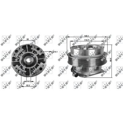 Elektromagnetická spojka, kompresor klimatizace NRF 380020 – Zboží Mobilmania