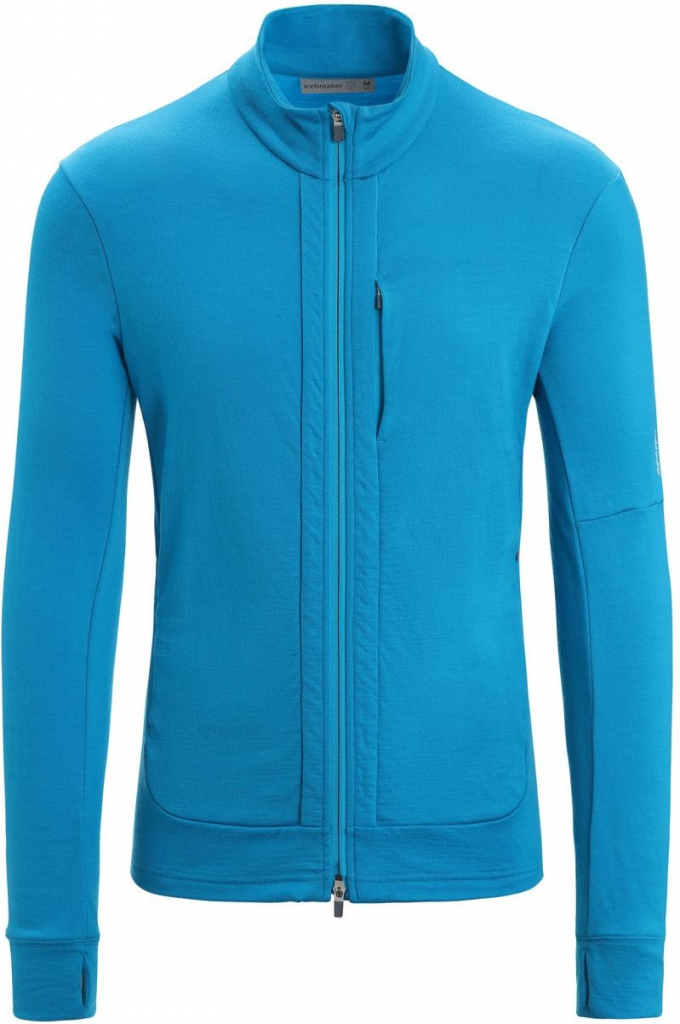 ICEBREAKER Mens Quantum III LS Zip Geo Blue