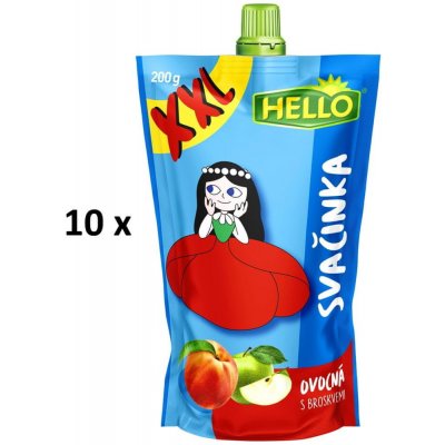 Hello XXL ovocná kapsička s Broskvemi 10 x 200 g – Zboží Dáma