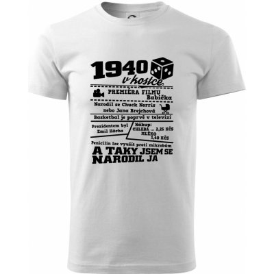 1940 v kostce Klasické pánské triko bílá – Zbozi.Blesk.cz