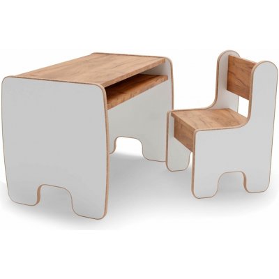 BusyKids New Baby Stoleček a židlička dub artisan/bílá – Zboží Mobilmania