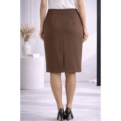 Sukně ke kolenům Elite hnědá – Zbozi.Blesk.cz