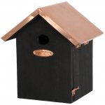 Esschert Design Budka Copper pro Sýkorku modřinku s poměděnou stříškou 17 x 14 x 25 cm černá – Hledejceny.cz