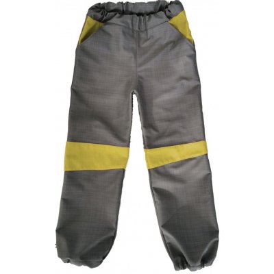 Dětské softshellové kalhoty jarní Tmavě Šedá Žlutá – Zboží Mobilmania