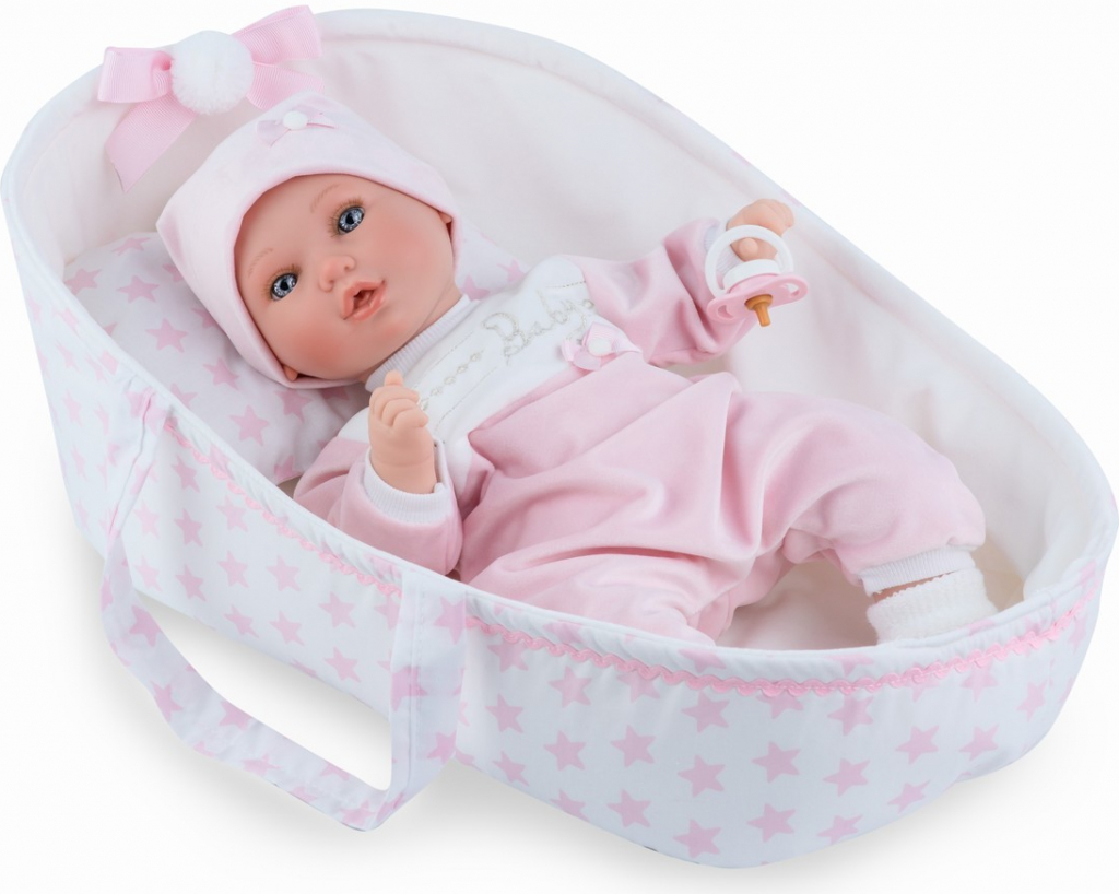 Marina & Pau Realistické miminko holčička Albína v přenosné tašce