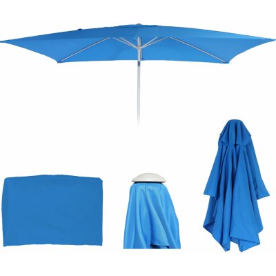 Mendler Náhradní potah pro slunečník N23, náhradní potah slunečníku, 2x3m obdélníková tkanina/textilie 4,5kg UV 50+ modrá