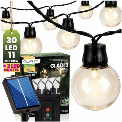 Solární světelný řetěz Lumiled 1060 cm černý – Hledejceny.cz
