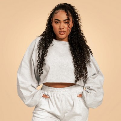 BeastPink dámská cropped mikina Bliss Grey – Sleviste.cz