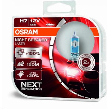 Osram Night Breaker Laser H7 PX26D 12V 55W 2ks 64210NL-HCB od 499 Kč -  Heureka.cz