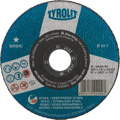 Tyrolit Rezný kotouč kámen 125 x 1,6 x 22,23 mm A46Q-BFB 34332873 – Sleviste.cz