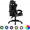 Herní křeslo vidaXL Herní židle s RGB LED podsvícením šedočerná umělá kůže