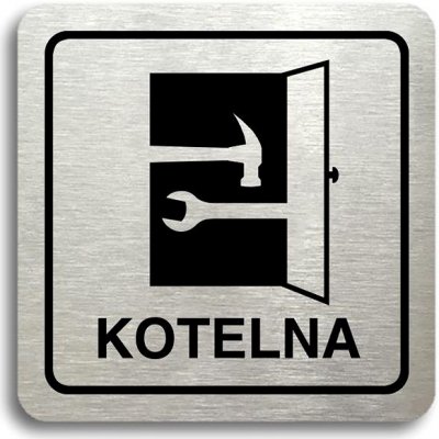 Accept Piktogram "kotelna" (80 × 80 mm) (stříbrná tabulka - černý tisk) – Zboží Mobilmania