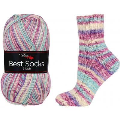 Vlna-hep Příze Best Socks 6-fach - ponožková - vlna Best Socks 6-fach: 6-fach - melír 7377