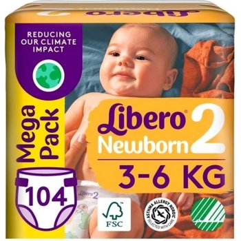 Libero Newborn 2 Mega Pack 3 – 6 kg 104 ks