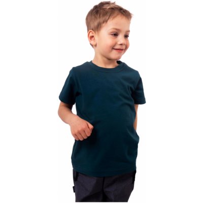 JOŽÁNEK bavlněné dětské tričko jednobarevné, krátký rukáv, lahvově zelené – Zboží Mobilmania