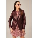 Kožená sako bordó – Zboží Dáma