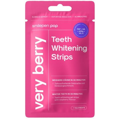 Smilepen Pop Very Berry Whitening Strips sada bělicích pásek na zuby 7 x 2 ks – Zbozi.Blesk.cz