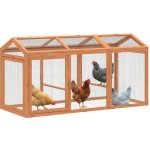 MM Handel Dřevěný výběh pro slepice výběh s bidýlkem dvojité dveře dřevo a kov pro 4 kuřata 156 x 70 5 x 84 cm oranžový PAWHUT – Hledejceny.cz