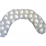 KHC Kojící těhotenský relaxační polštář Miki Obrovský Sovy na šedé Pratelný potah – Sleviste.cz