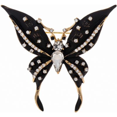 Biju Brož motýl černo zlatý 1778-1 9001778-1 – Zboží Dáma
