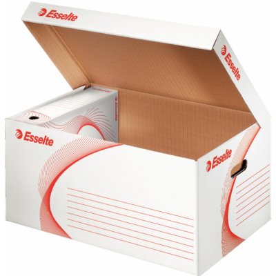 Esselte Archivační kontejner s víkem - velká, 55,0 x 25,5 x 36,5 cm, bílá – Zbozi.Blesk.cz
