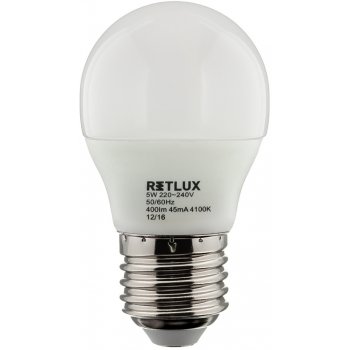 Retlux RLL 272 E27 žárovka LED G45 5W studená bílá