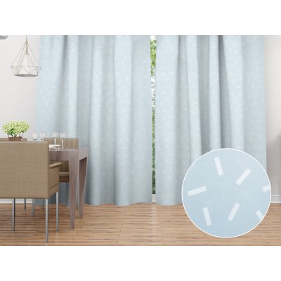 Biante Dekorační závěs PM-063 Konfety na pastelově modrošedém 145x200 cm – Hledejceny.cz