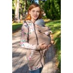 Nosicí mikina Jsem máma s kapucí béžová s květy – Zboží Dáma