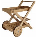 Krušnohorský nábytek Skládací dřevěný zahradní servírovací stolek s kolečky ZSS001 – Sleviste.cz