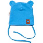 Baby Nellys Bavlněná dvouvrstvá čepice s oušky na zavazování FOX šedý melírek – Hledejceny.cz