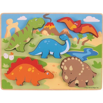 Bigjigs vkládací puzzle Dinosauři