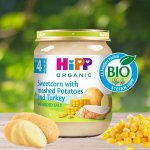 HiPP Bio Bramborové pyré s kukuřicí a krůtím masem 125 g – Zboží Dáma