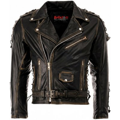 Brixton pánská kožená bunda křivák Eagle černá – Zboží Mobilmania