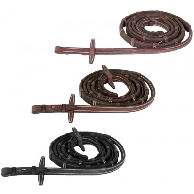 CWD Otěže RE17H Raised pogumované se zarážkami černá – Hledejceny.cz