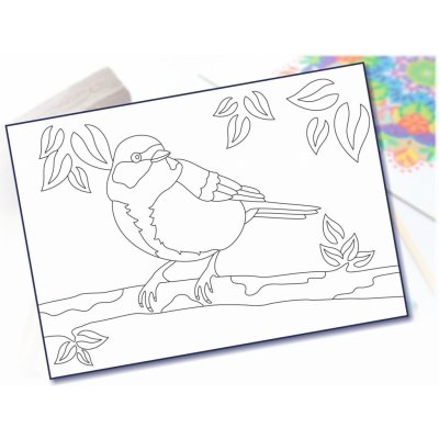 Radost v písku Šablona na pískování sýkorka A5 148 x 210 mm – Zboží Dáma