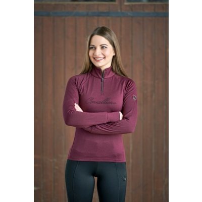 Jezdecké triko s dlouhým rukávem A/W 2021 vínové – Hledejceny.cz