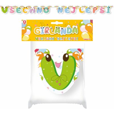 RAPPA Papírová girlanda Všechno nejlepší zelená – Zbozi.Blesk.cz