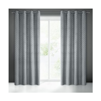 Dekorační vzorovaný velvet závěs s kroužky JULIE šedá 140x250 cm (cena za 1 kus) MyBestHome – Sleviste.cz
