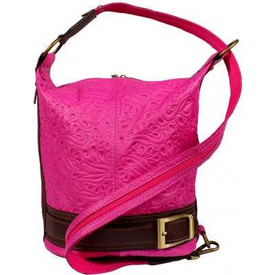 Kožená kabelka crossbody Adele Stampa Fuxia – Zboží Mobilmania