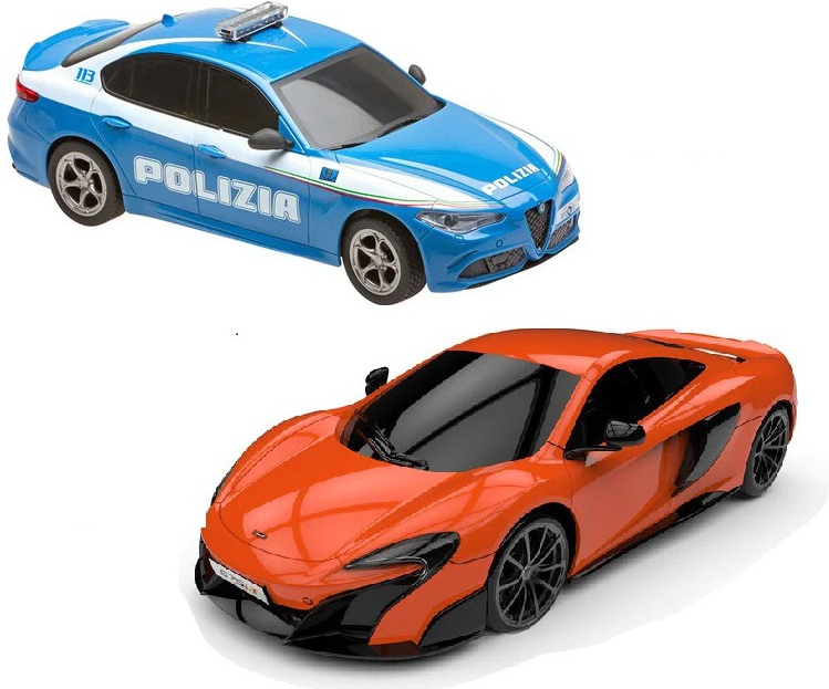 RE.EL Toys sada RC aut Alfa Romeo Qiulia Q Polizia a McLaren 675LT RTR 1:24